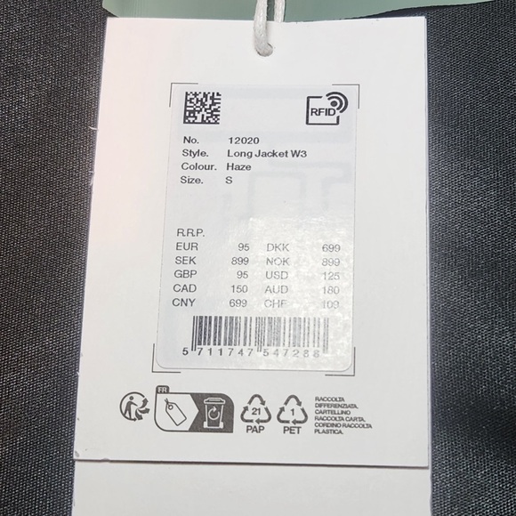 NWT Rains Women's Long Jacket W3 Waterproof Rain Jacket Coat Minimalist - Picture 7 of 8